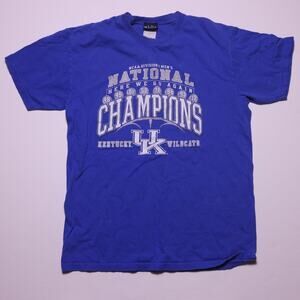 Kentucky Wildcats National Champions T Shirt NCAA Basketball Blue UK Tee M